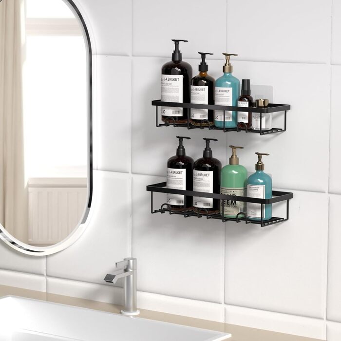 Органайзер для душу Oasiteege: 2 шт. - тримач для шампуню, полиці для зберігання, кріплення на присоску для ванної, кемпінгу, декору ванної кімнати