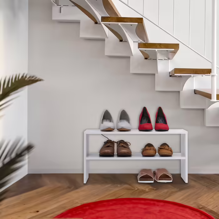 Relaxdays White Shoe Rack with 2 Shelves