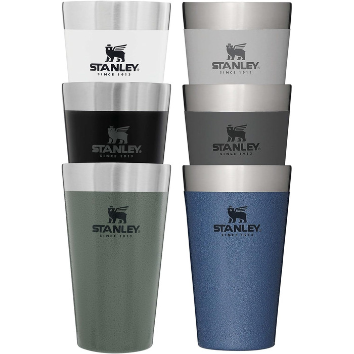 Термокружка Stanley Adventure Stacking Bierkrug 473 мл з нержавіючої сталі, зелений колір, з подвійними стінками, вакуумна ізоляція, BPA-Free, для зберігання напоїв холодними до 4 годин, можна мити в посудомийній машині