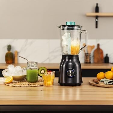 Cecotec Power Black Titanium 1300Max Stand Mixer - 1300W, 1.5L, 2 Speeds, Titanium Blades, Pulse Function, Ice Crushing