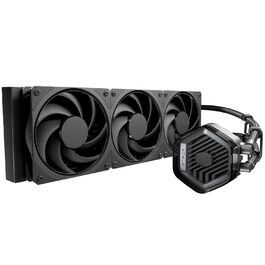 Система водяного охолодження Cooler Master MasterLiquid 360 Atmos Stealth для CPU (300W) з подвійною помпою та вентиляторами Mobius 120, підтримка LGA1851/1700/AM5/AM4