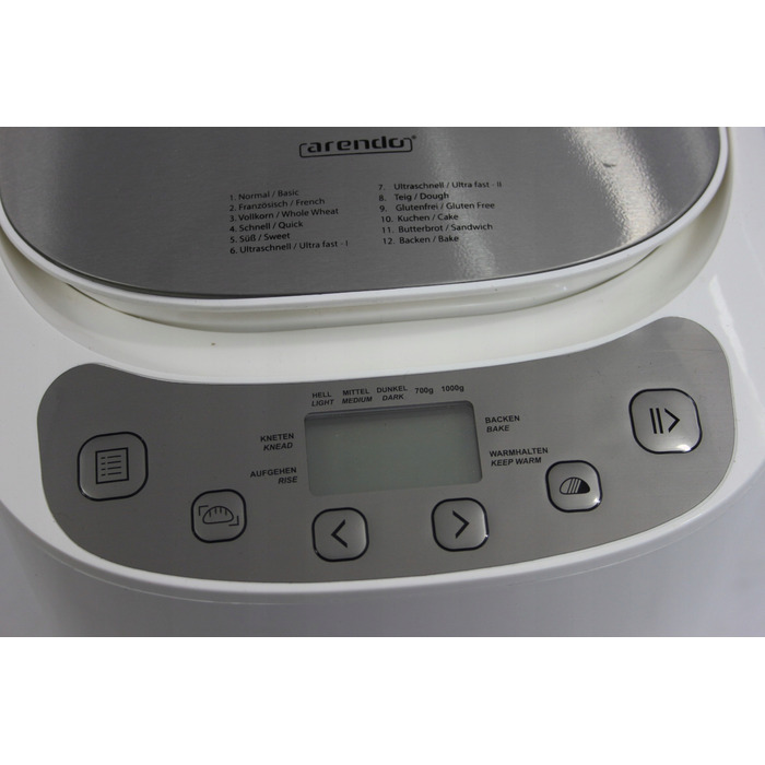 Хлібопічка Arendo 45654, сріблястий/сірий, 550 Вт