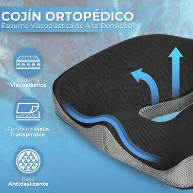 Подушка для сидіння Coxiskissen: ергономічна подушка для офісного крісла з Memory Foam, для спини, стегна, тазу, від болю в спині, геморою, радикуліту, для інвалідного візка, знімний чохол