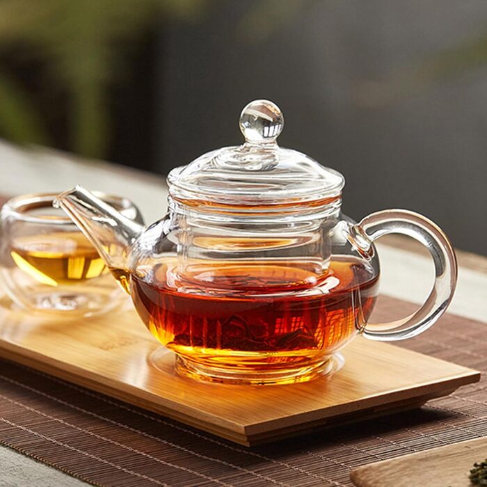 Скляний чайник Teekanne з фільтром для заварювання чаю, термостійке боросилікатне скло, 250 мл, прозорий
