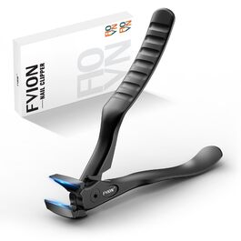 Кусачки для нігтів FVION для літніх людей та товстих нігтів з подовженою ручкою, чорні