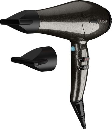 Фен REVAMP 5000 Featherlite Ultra X Shine: потужний 2400W, 4 режими температури, 2 швидкості, кнопка холодного повітря, олія для блиску, для всіх типів волосся