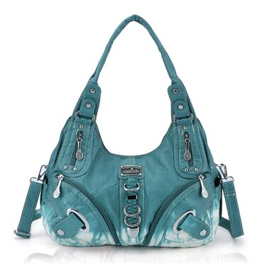 Сумка жіноча Angel Kiss Hobo з PU шкіри блакитно-зеленого кольору з багатьма відділеннями