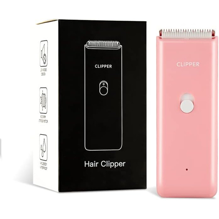 Електрична машинка для стрижки собак Favrison, машинка для стрижки тварин для собак та котів, USB бездротова, водонепроникна (рожева)