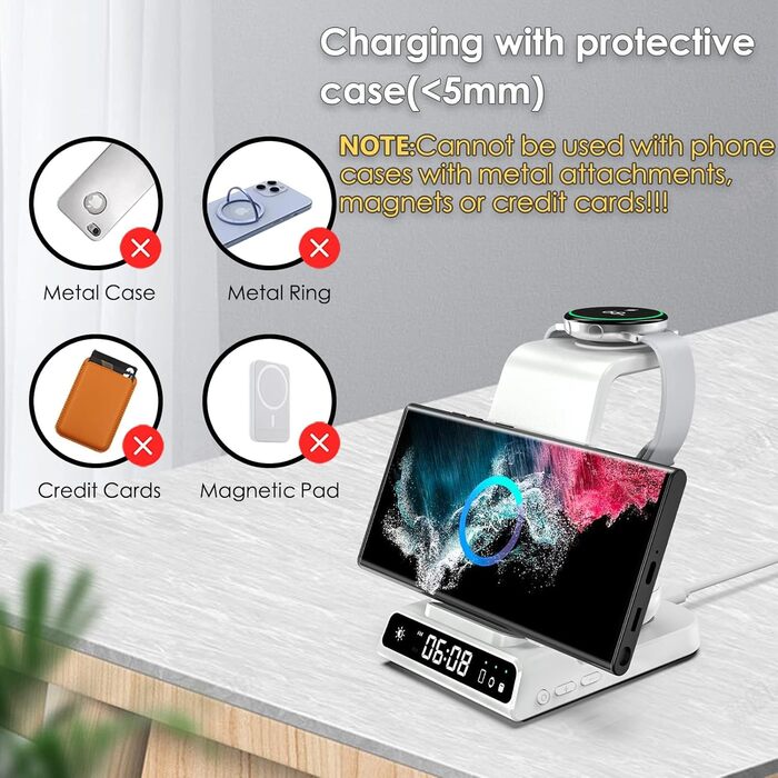 Бездротова зарядка leQuiven 3-в-1 для Samsung Galaxy S25 Ultra та інших моделей