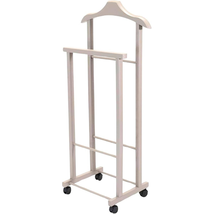Tomaino - Valet's Bedroom in Wood - Clothes Rack with Wheels Ambrogio - Modern Valet for Clothing and Accessories (Dove)