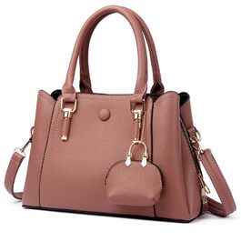 Сумка жіноча Myhozee середнього розміру з екошкіри, рожева, крос-боді, на плече та ручку