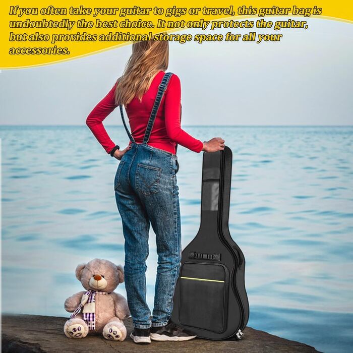Чохол для гітари 41 дюйм, велика місткість, водонепроникний, потовщений, стійкий до розривів, підходить для гітар 39, 40, 41 дюймів