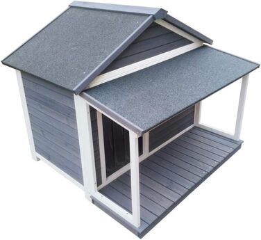 Будка для собак з масиву дерева, вологостійка, з дахом та вікном, розмір 130x118x108 см