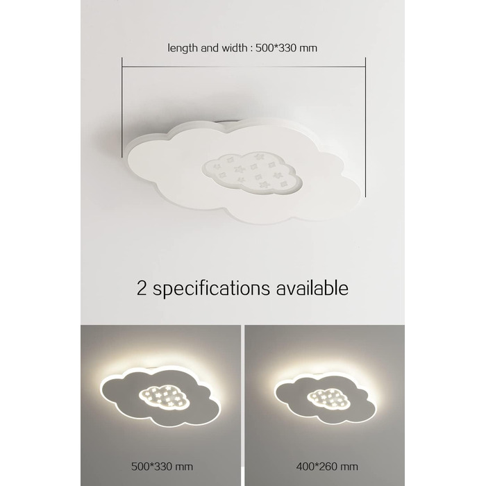 LED Ceiling Light for Kids' Room, 40CM Cloud Lamp LED Ceiling Light Dimmable with Remote Control 3000K-6000K 24W Kids' Lamp Ceiling Light for Kids' Room | Nursery | Bedroom | Living Room
