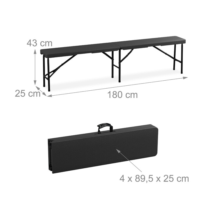 Relaxdays Beer Bench 2-Piece Set 180 cm