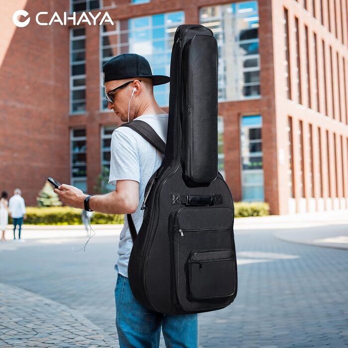 Чохол для гітари Gig Bag Cahaya: водонепроникний, з кишенями для аксесуарів та підставка для нот, 40/41 дюйм