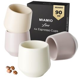 Набір керамічних чашок для еспресо та мокко MIAMIO Luxe, 4 шт по 90 мл, колір Cream Rose