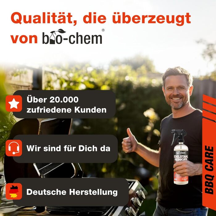 Bio-Chem Grill Cleaning and Care Set Professional Box 9-Piece: Smoke Residue Remover 1L (including spray bottle) + BBQ Cleaner 750ml + Stainless Steel Cleaner 750ml + Foam Sprayer + Grill Brush & Grill Sponge