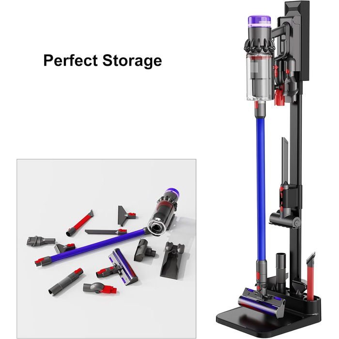 Стійка для пилососів Dyson V7, V8, V10, V11, V15, SV18, SV21 - док-станція для зберігання та зарядки, сіра