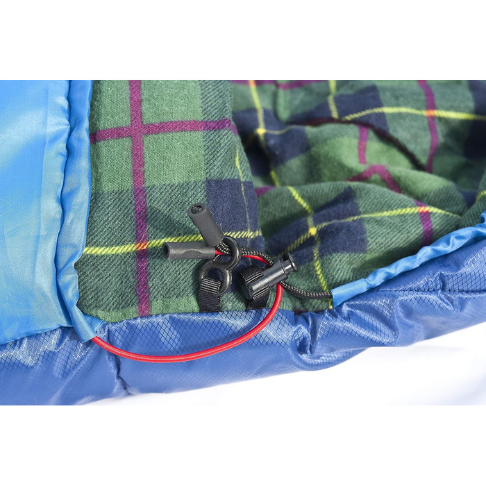 Спальний мішок Alexika Tundra Plus - теплий, зручний, прямокутний, 3-сезонний для дорослих та сімей, для кемпінгу та відпочинку на природі при низьких температурах (-2°C), з компресійним мішком, ліворуч