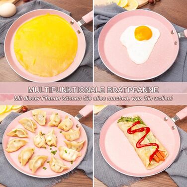 Набір сковорідок Maxspace 3 шт. з антипригарним покриттям, 18, 22, 26 см, для всіх типів плит, рожевий