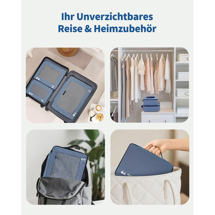 Набір органайзерів для валізи ECOHUB 7 шт., тревел-куби з блискавкою, перероблене PET, блакитний