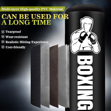 Надувний боксерський мішок для дорослих, стоячий боксерський мішок, самостійний мішок для кікбоксингу, обладнання для тренувань MMA, Муай Тай, фітнесу (стиль Power Punch A)