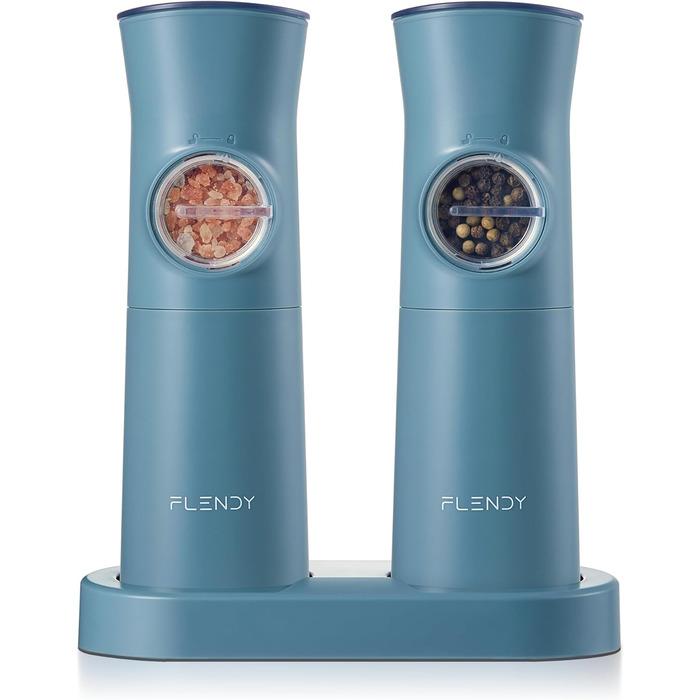 Gravity Electric Salt and Pepper Grinder Set, 2-Piece Set Rechargeable Electric Salt and Pepper Shakers with USB-C Charging Station, Electric Spice Grinder for Dry Spices