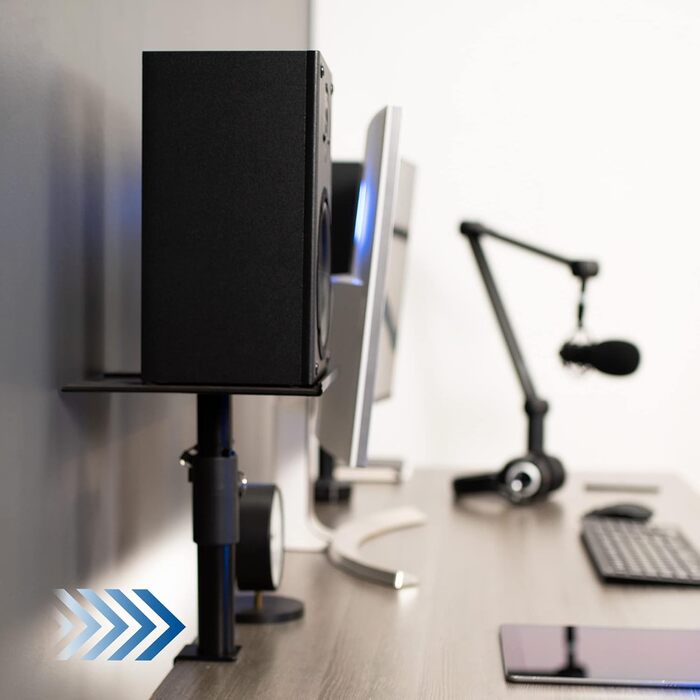 Настінний кріплення для динаміків VIVO, 2 шт, білий/чорний, регулювання висоти та нахилу, універсальне, для комп'ютера та книжкової полиці