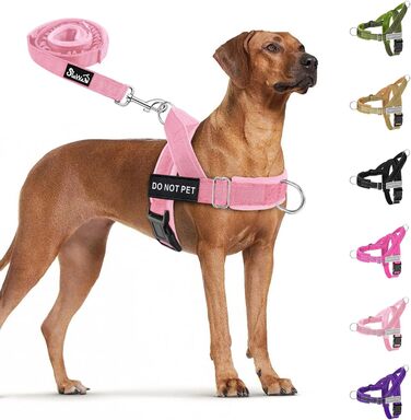 Нашийник для собак Eyein: м'який, з 2 застібками, світловідбиваючий, для великих та середніх собак, рожевий (L)