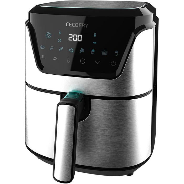 Фритюрниця Cecotec Cecofry Advance 3.5L: Цифрова, без масла, 1500W, 8 режимів, PerfectCook, нержавіюча сталь