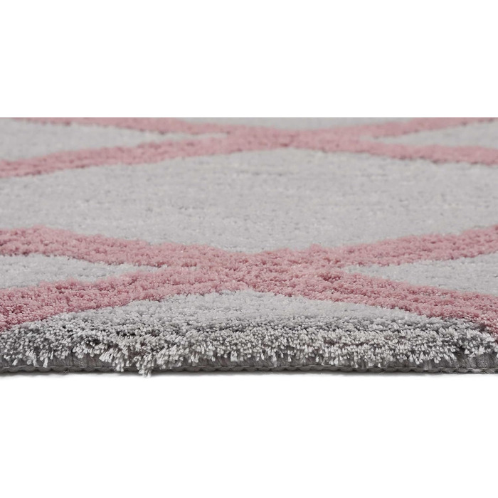 Homie Living Badteppich, Bath Mat, fluffy, soft pile, non-slip and washable, San Bosa (55 x 65 cm, Grey Pink) Grey Pink 55 x 65 cm