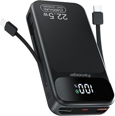 Power Bank 25800 mAh з швидкою зарядкою 22,5W PD3.0 QC4.0, LCD дисплей, USB-C, для смартфонів та планшетів