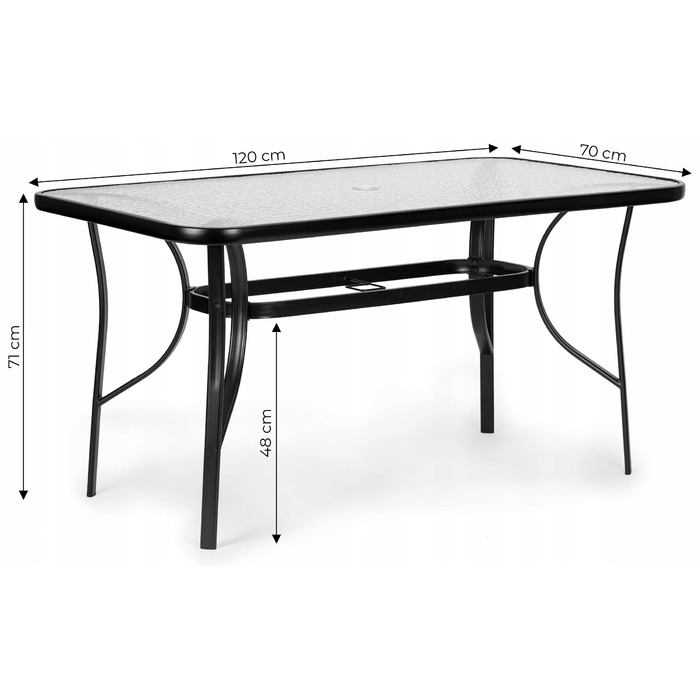 Металевий прямокутний стіл MultiGarden, 120 x 70 x 71 см