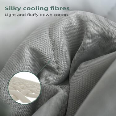 Laneetal легка літня охолоджуюча ковдра Arc-Chill Q-Max >0,45, самохолодна, сіра, 200x220 см, для спальні, дивана, подорожей