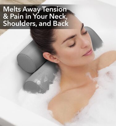 Everlasting Comfort Luxury Bath Pillow - Head, Neck, and Back Support Cushion for Bathtub, Spa, and Soaking