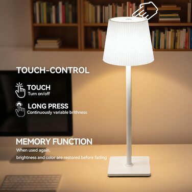 Світлодіодний акумуляторний настільний світильник Xiake 2 шт, димується, IP54, 2700K-6000K, 3 режими, для спальні, столу, вулиці, саду, балкону (білий)