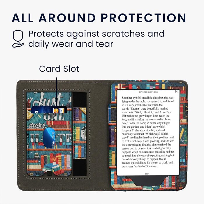 Чохол kwmobile Flip Cover для Kobo Clara BW/Clara Colour/Tolino Shine (5) / Shine Color з петлею для руки, мотив 