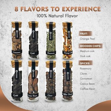 Набір для виготовлення віскі: інфузія, 8 дерев'яних стружок, кубики льоду з нержавіючої сталі, мірний стакан, барна ложка, воронка