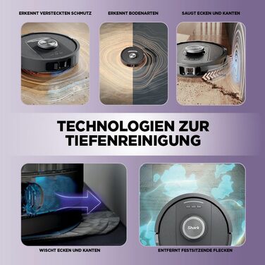 Робот-пилосос Shark PowerDetect 2-в-1 з функцією миття, NeverTouch Pro, самостійне очищення до 60 днів, LiDAR-навігація, NeverStuck, керування через додаток, RV2800ZEEU, 2 щітки, Anti-Micro Pads, 1 капсула