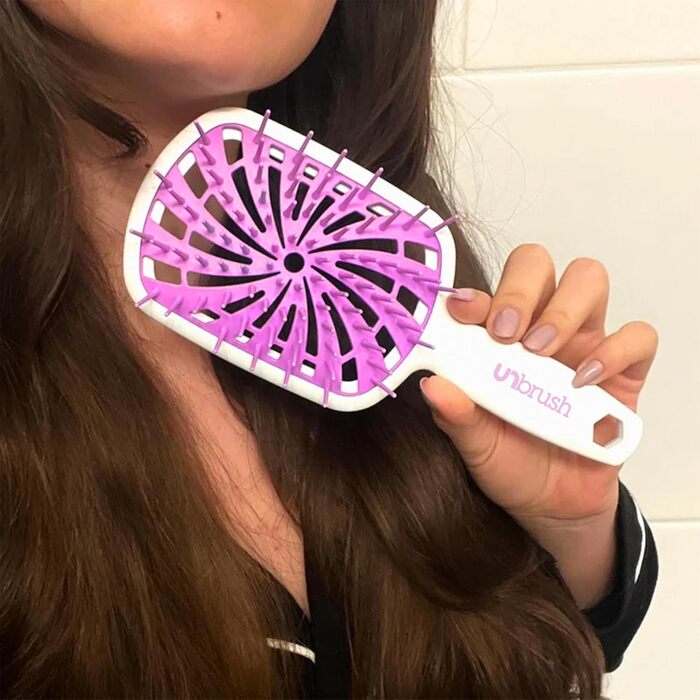 Щітка для волосся FHI Heat UNbrush Plus – для кучерявого волосся, розплутування, 84 гнучкі щетинки, Bubble Gum