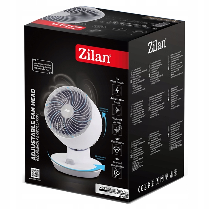 Настільний вентилятор Zilan Air Circulator, білий