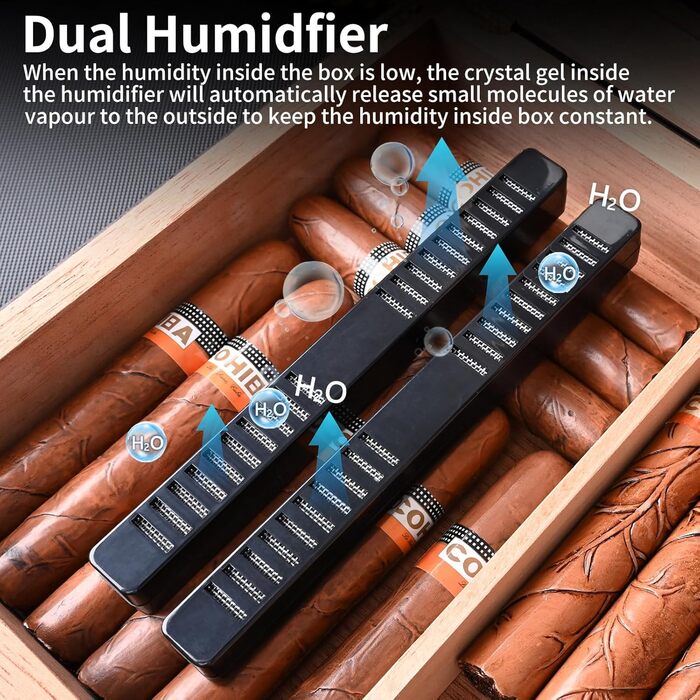 Вологозберігаючий вологомір для сигар ручної роботи на 25-35 сигар - ідеальний подарунок для чоловіків