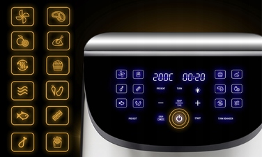 Аерофритюрниця Electo AIRCRISP 8л, 2000 Вт, 14 програм