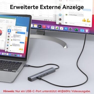 MOKiN USB-C хаб 6-в-1: HDMI 4K, 2xUSB 3.0, USB 2.0, SD/MicroSD, для MacBook, XPS та інших пристроїв