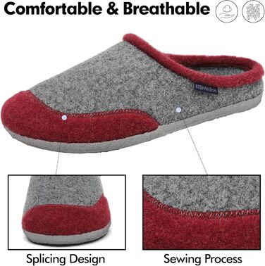 Тапочки халатні Mishansha з фетру, зимові, для дому, чоловічі/жіночі, розмір 36-48, 42 EU, червоні