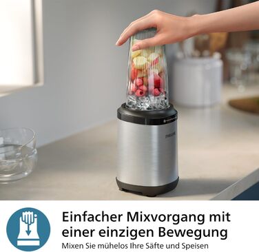 Philips 5000 Series Blender - Mini Smoothie Maker, Detachable Blades, 700ml Jug, ProBlend Plus Technology, Easy to Clean, Elegant, Compact Design. 800 Watt Power. Silver (HR2764/00) 800 Watt - Smoothie Maker