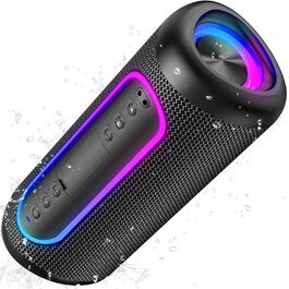 Портативна Bluetooth колонка UOHHBOE 30W з RGB підсвічуванням, TWS Stereo, 24 години роботи, IPX5 водонепроникність