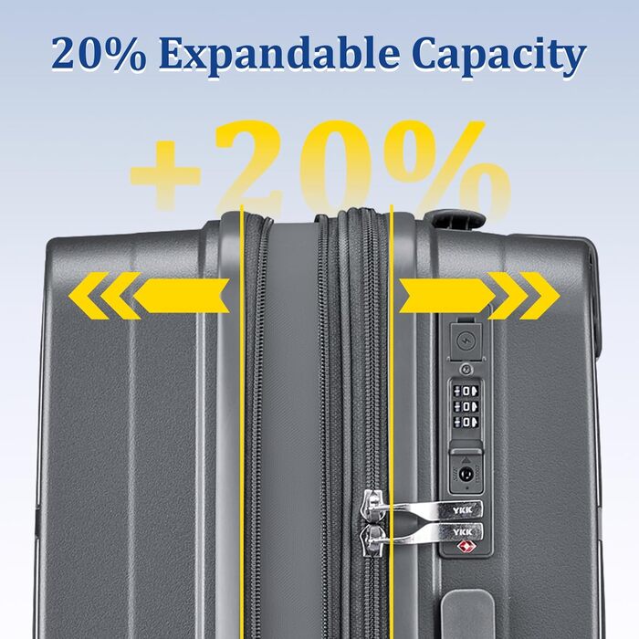 Набір валіз Joyway 4 шт. з жорстким корпусом та TSA-замком, розширюваний. Чорний, сірий.