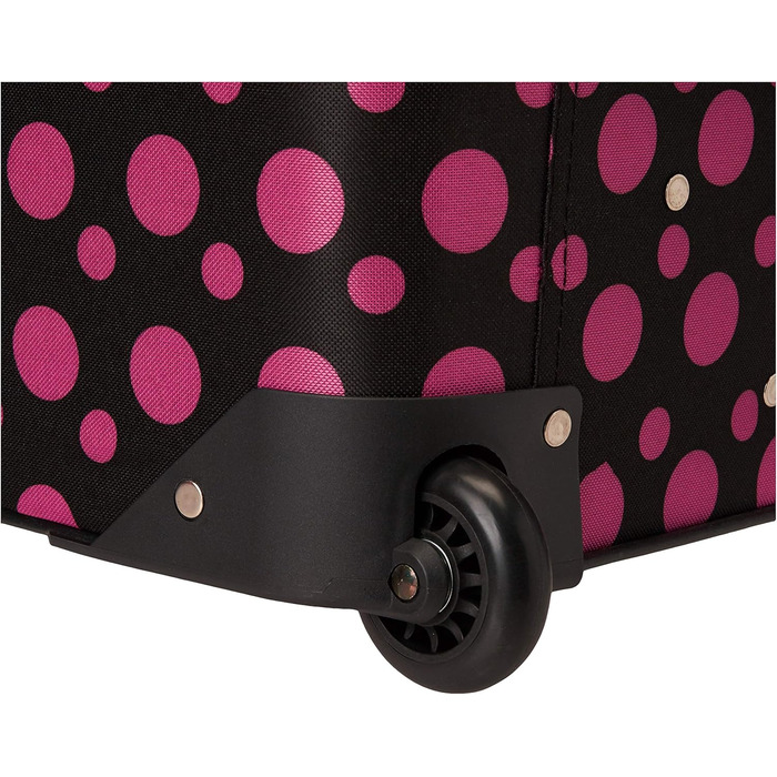 Набір валіз Rockland Softside, 4 шт. (14/20/24/28), стильний дизайн, чорно-рожевий принт